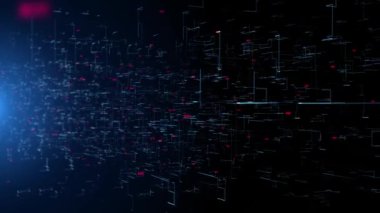 4K Gelecekçi Ekran Dijital Grafikleri, Grafikleri, Bilgisayar Veri Finansmanı Döngüsü Görüntüleme Arkaplanı.