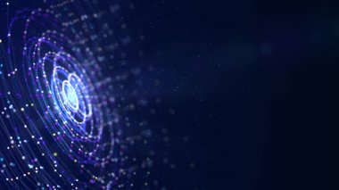 Soyut 3D Hareket Grafik Teknolojisi Büyük Veri Merkezi Veri Akımı Döngüsü.