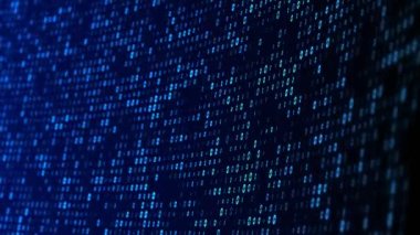 Sayısal Veri Akımı İkili Kod Matris Döngüsü Arkaplanı Ekranda Sayılar Devam Ediyor.