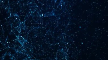 Soyut Dijital Pleksus Mavi Geometrik Şekiller Bağlantı ve Web Kavram Animasyonu,