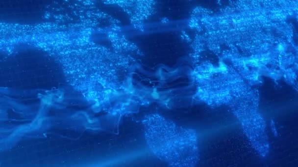 4K Digital Global Earth Weltkarte rotierende digitale Eilmeldungen Studio Loop Hintergrund — Stockvideo