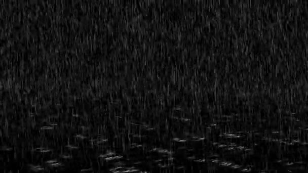 Fondo de animación 4k Loop de gotas de lluvia de trueno de alta calidad real Caída de la pantalla verde Alpha. — Vídeos de Stock