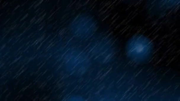 Lluvia fuerte, gotas de lluvia cayendo lluvia aislada sobre fondo oscuro 4K Loop. — Vídeo de stock