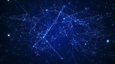 Noktalı ve çizgili dijital mavi arkaplan. Büyük veri görselleştirmesi. Ağ bağlantısı