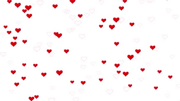 4K Cœurs rouges abstraits sur fond sombre Vidéo de boucle. anniversaire, mariage, invitation — Video