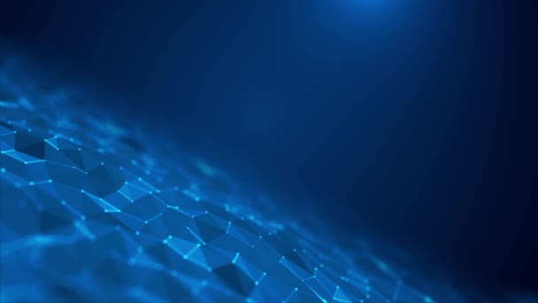 Цифровые технологии Cyberspace Particles Data Network Connections plexus lines background — стоковое видео