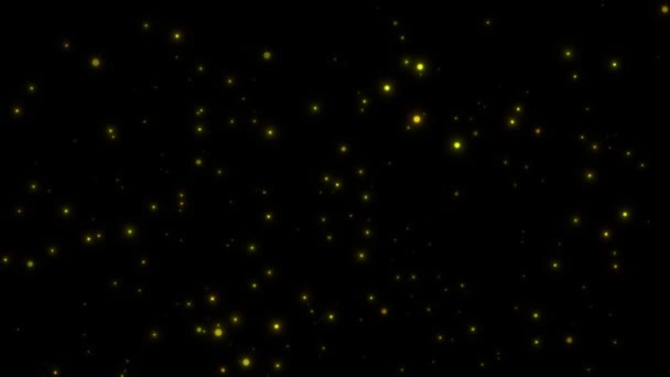 밝은 마술 먼지를 가진 황금빛 광선의 철저 한 배경을 드러낸다. 글 로 — 비디오