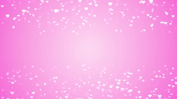 Valentijnsdag Roze Rood Animatie Harten Groet liefde harten. Feest van bokeh, — Stockvideo