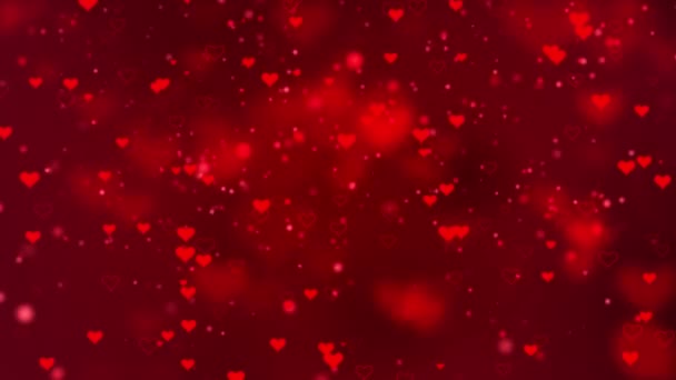 Smyčka video, Red Hearts pohyb na Valentýna Pozdrav milostné video. Srdce. Valentines Day abstraktní pozadí — Stock video