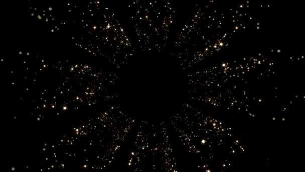 4k зірковий спалах золотих частинок, що рухаються до циклу екрана Фони . — стокове відео