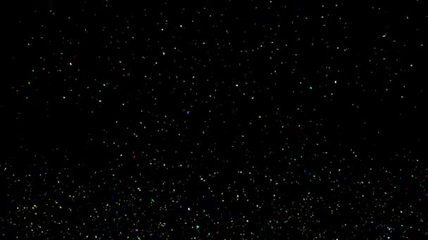Confetti Golden Particle Glitter Achtergrondlus 3d render. Confetti-explosies. — Stockvideo