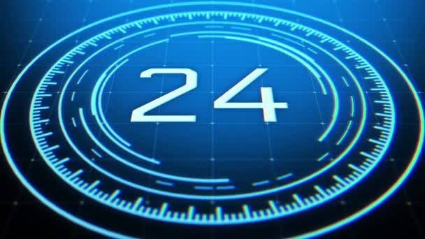 Tecnologia Futurista Digital Azul Hi Tech Countdown 10 Second Futuristic Circle Elements Animation — Vídeo de Stock