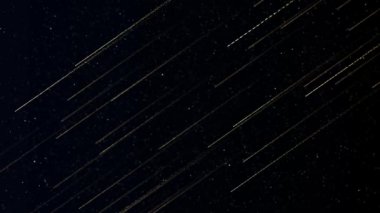 Derin uzayda uçan meteorlar ve yıldızlar 3 boyutlu döngü arkaplanı