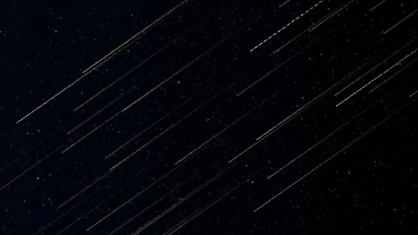 Meteory Létání v hlubokém vesmíru a hvězdy 3D smyčka pozadí — Stock video