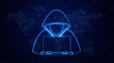 Hacker internet güvenlik teknolojisi animasyonu.
