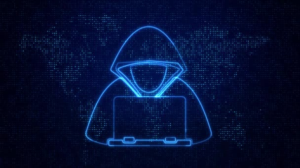 Hacker internet dator säkerhet teknik koncept Animation. — Stockvideo