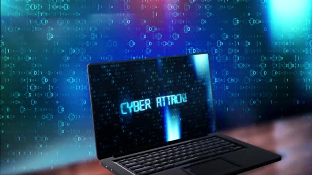 Cyber Crime Ataque Computador Erro Vírus detectado Animação Loop fundo. — Vídeo de Stock