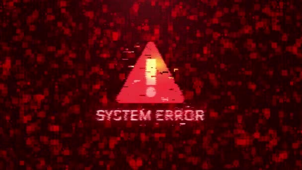 4K System failure message flashing on screen Loop Animation. Hacking attack. — Stock Video