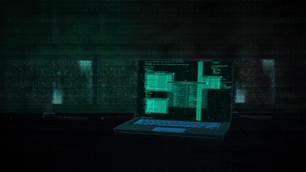 Bilgisayar koruması, siber güvenlik ve internet güvenliği Soyut kavram döngüsü arka planı — Stok video