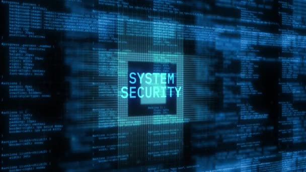 Cyber security Sistema protezione dei dati business tecnologia privacy concetto Loop Animazione Background. — Video Stock