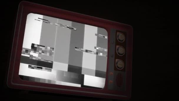 Télévision 3D Render sur surface réfléchissante noire Animation de fond de boucle. — Video