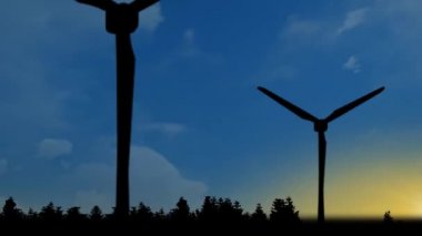 Temiz yeşil enerji fütüristik şehrinin kusursuz döngü animasyonunu kurtar
