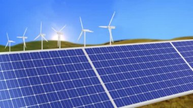 Güneş enerjisi paneli fotovoltaik enerji jeneratörü yenilenebilir yeşil enerji üretimi dost sanayidir.