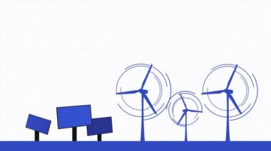 Temiz yeşil enerji fütüristik şehrinin kusursuz döngü animasyonunu kurtar