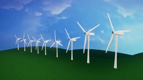 Concept of sustainable energy production. Nature and eco-friendly environment. — Video