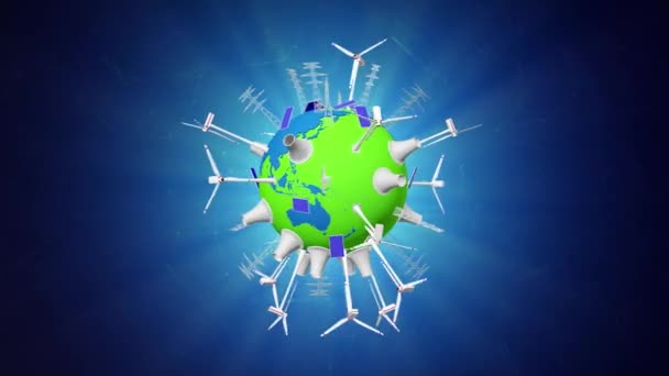 4k Økologisk energiløsning. Strøm til gass-konsept. Bakgrunn for lagring av hydrogenenergi. – stockvideo