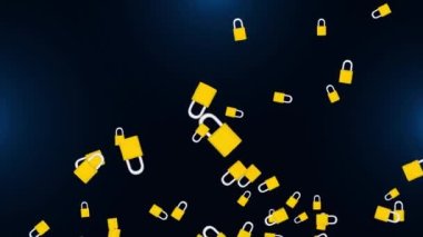 Teknoloji, bilgisayarlar ve geliştirilen programlar hakkındaki sembolün hareketsiz döngü asma kilit döndürmesi.