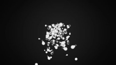 Yeşil döngü arkaplanındaki çoklu düşen ampullerin canlandırması