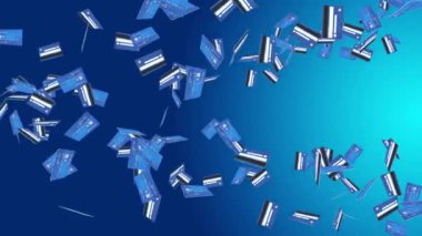 4K 3D kredi kartı Para, finans ve ödemeler siyah döngü arka planı.