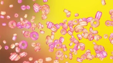 3D, Düşen Çörekler 'i yeşil ekran üzerinde yüzen tatlı şeker döngüsü arka planına dönüştürdü. 4K