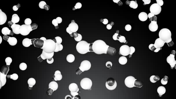 Light bulb falling down Loop Animation Backgrounds. Concept of new Creative idea, — Stock Video