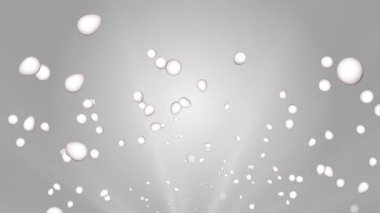 4K 3D yumurta havada uçuşuyor gökyüzünden düşüyor Döngü Canlandırma Arkaplanı.