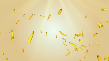 Yeşil ekran üzerinde mermi uçuşu. Mermiler Luma Matte ile yere düşüyor.