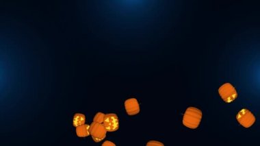 Cadılar Bayramı Balkabağı Yeşil Ekranda Dönüyor Kusursuz Döngü Arkaplanı.