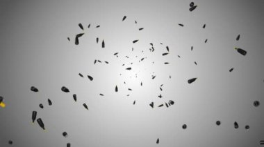 Karanlık Arkaplanda Sonsuz Boş Krom Metal Şişeler Yağmuru. 3 Boyutlu Canlandırma.