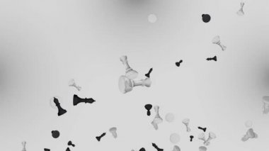 Satranç oyunu. Satranç Parçaları Düşen Döngü Canlandırma Arkaplanı.