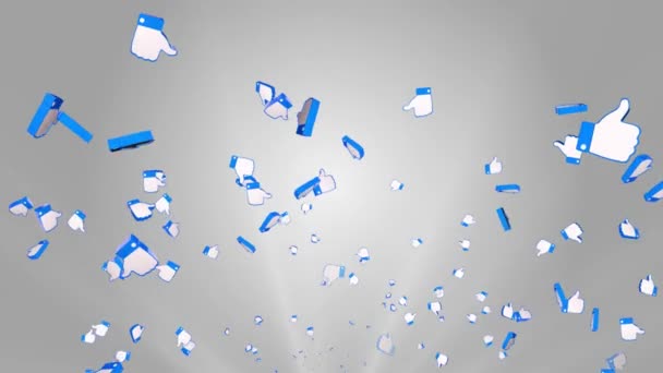 4k Falling Like Emoji Social Network Animatie, Rendering, Achtergrond, met Alpha Channel, Loop, — Stockvideo