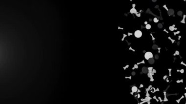 Düşen siyah satranç 3B döngüsü Ekran Arkaplanını dolduran siyah satranç taşlarının canlandırması.