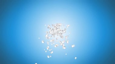 Diş ilmeği Alfa kanalı. Diş gıdası sağlıklı. Yeşil mavi arka plan animasyonu. 4K