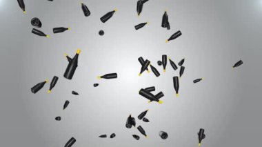 Gerçekçi boş metal şişe animasyonunun kusursuz bir döngüsü..