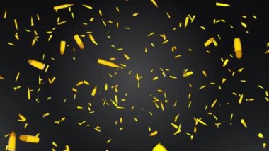 4K 3D mermiler siyah arka planda, alan derinliğinde. 4K döngü animasyonu. Metal kurşunlar