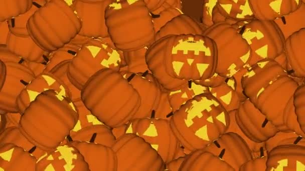 Halloween pumpkin falling Rotating on Green Screen Seamless Loop Background. — ストック動画