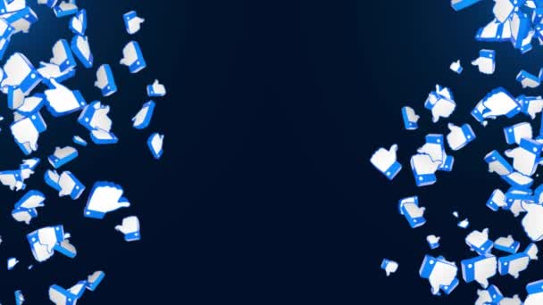 4k Falling Like Emoji Social Network Animation, Rendering, Background, with Alpha Channel, Loop, — Vídeo de stock