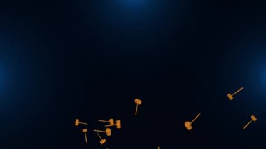 3 boyutlu yargıç çekiç Yargıç Gavel çekiç yargıç ya da açık arttırma çekiç 4K yeşil ekran animasyonu.