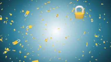 Teknoloji, bilgisayarlar ve geliştirilen programlar hakkındaki sembolün hareketsiz döngü asma kilit döndürmesi.