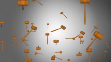 3 boyutlu yargıç çekiç Yargıç Gavel çekiç yargıç ya da açık arttırma çekiç 4K yeşil ekran animasyonu.